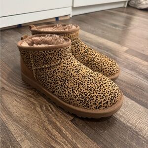 UGG leopard cheetah print mini boots